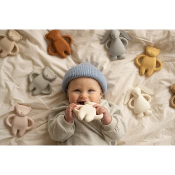 Moonie Natural Teether Rose jucărie pentru dentiție - imagine 3